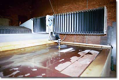 Waterjet cutting custom fabrications.